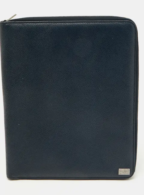 Dolce & Gabbana Navy Blue Leather Business Organizer