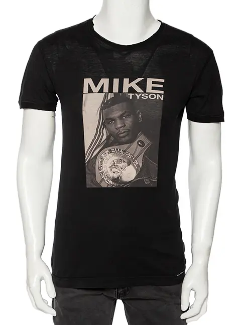Dolce & Gabbana Black Mike Tyson Printed Cotton T-Shirt XS