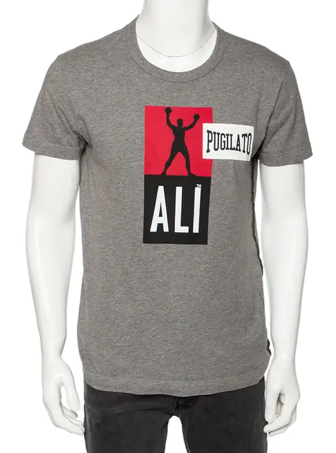 Dolce&Gabbana Grey Pugilato Muhammed Ali Print Short Sleeve T-Shirt XS