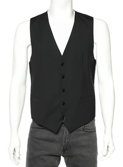 Dolce & Gabbana Black Wool Sleeveless Vest M