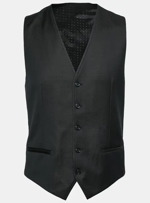 Dolce & Gabbana Black Polka Dotted Wool Waistcoat M