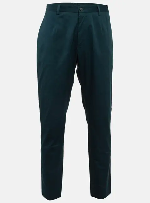 Dolce & Gabbana Green Cotton Formal Trousers XXXL
