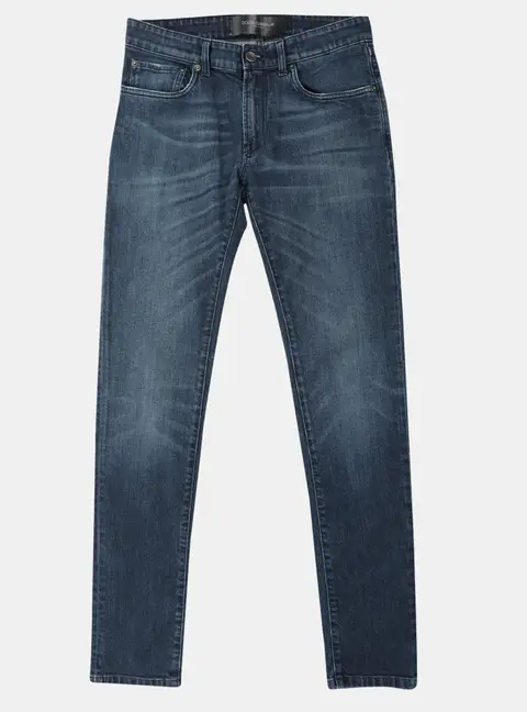 Dolce & Gabbana Blue Cotton Plaque Jeans XS