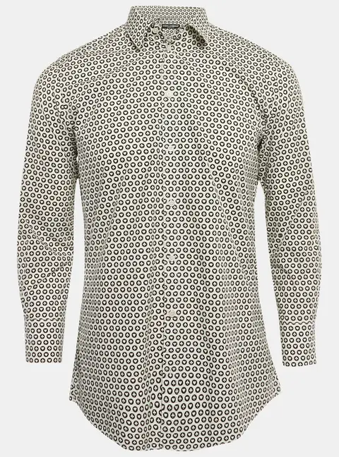 Dolce & Gabbana White Printed Cotton Long Sleeve Shirt M