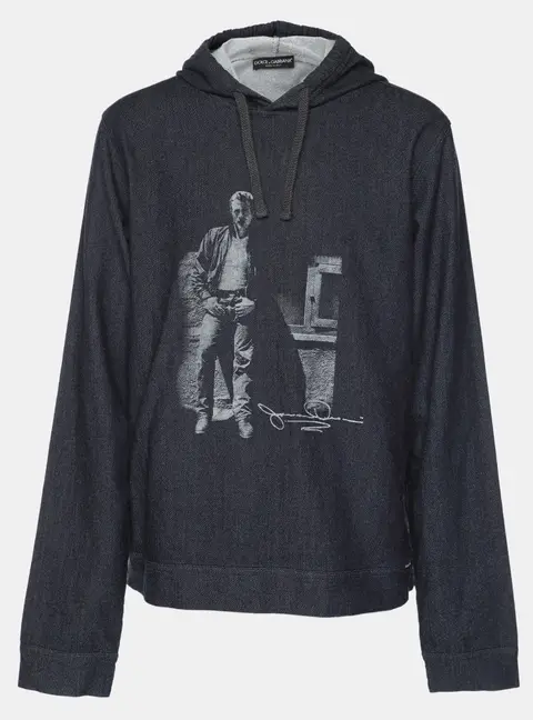 Dolce & Gabbana Blue Cotton James Dean Sweatshirt XXXL