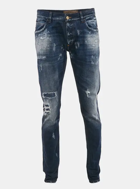Dolce & Gabbana Blue Distressed Denim Jeans L Waist 35"