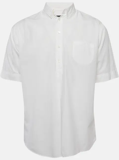 Dolce & Gabbana White Cotton Half Sleeve Shirt L