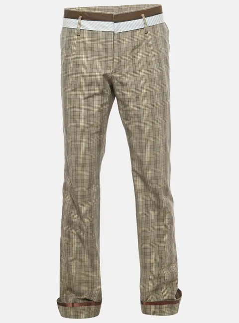 Dolce & Gabbana Brown Plaid Cotton Trouser XL