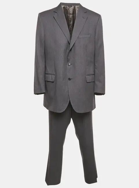 Dolce & Gabbana Dark Grey Wool Single Breasted Blazer Suit 4XL