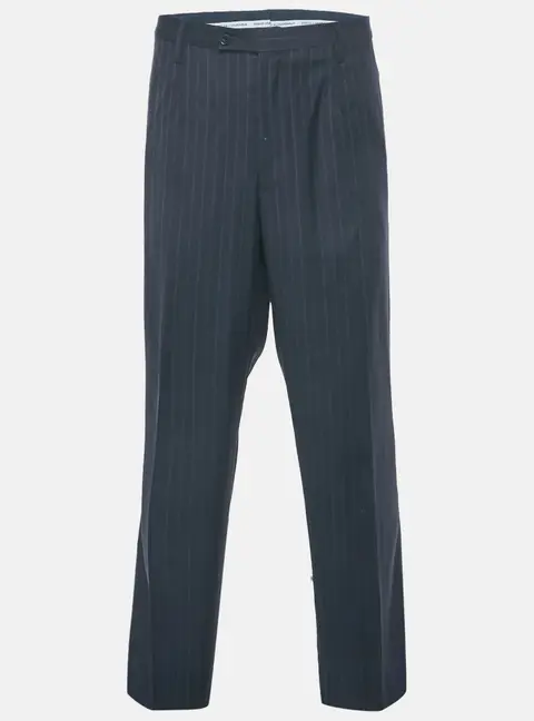 Dolce & Gabbana Navy Blue Striped Wool Formal Trousers XXXL