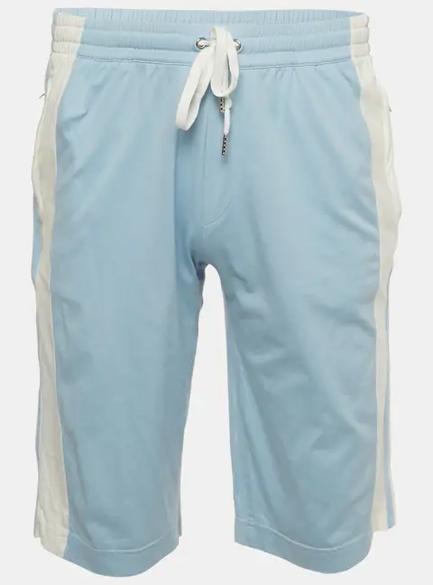 Dolce & Gabbana Blue Striped Cotton Jersey Shorts S