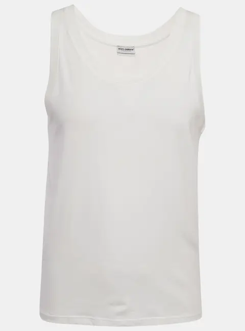 Dolce & Gabbana Underwear White Cotton Knit Tank Top S