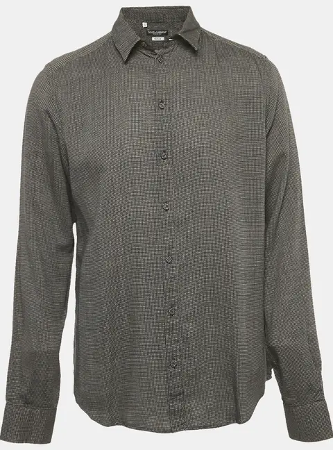 Dolce & Gabbana Black Cotton Button Front Shirt XL