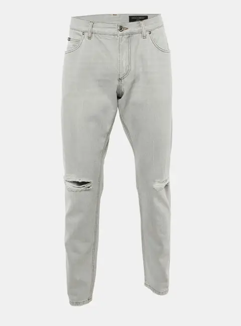 Dolce & Gabbana Light Grey Denim Regular Fit Jeans L Waist 36"