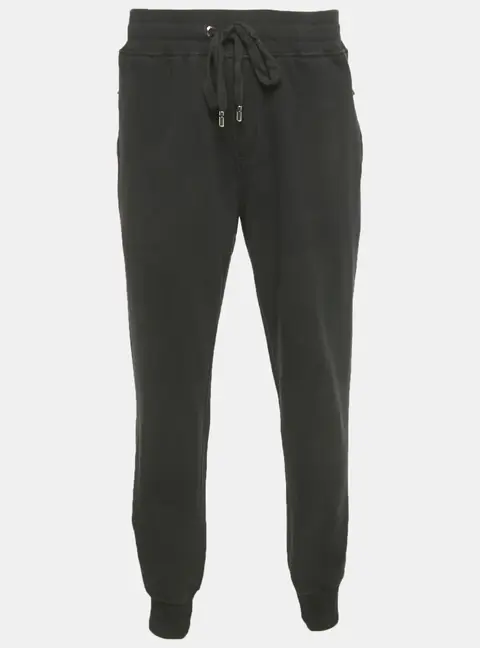 Dolce & Gabbana Black Cotton Logo Plaque Detail Jogger 4XL