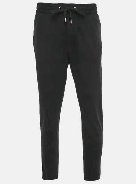 Dolce & Gabbana Black Logo Embroidered Knit Drawstring Trousers XXXL