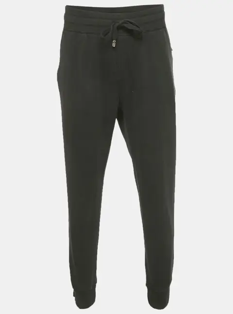 Dolce & Gabbana Black Cotton Logo Plaque Joggers 4XL