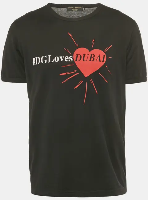 Dolce & Gabbana Exclusive Black Printed Jersey T-Shirt XL