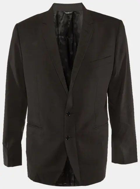 Dolce & Gabbana Grey Wool Single Breasted Martini Blazer XXL