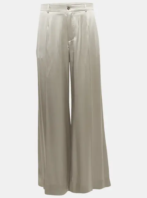 Dolce & Gabbana Grey Satin Wide-Leg Trousers L