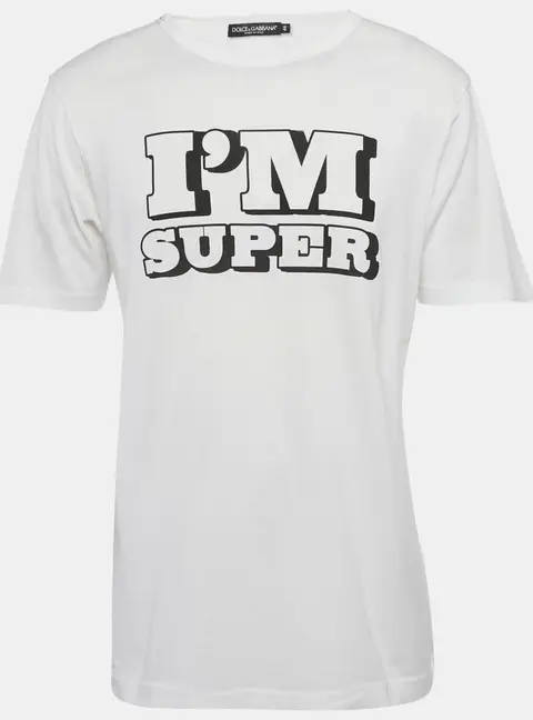 Dolce & Gabbana White Printed Jersey T-Shirt S