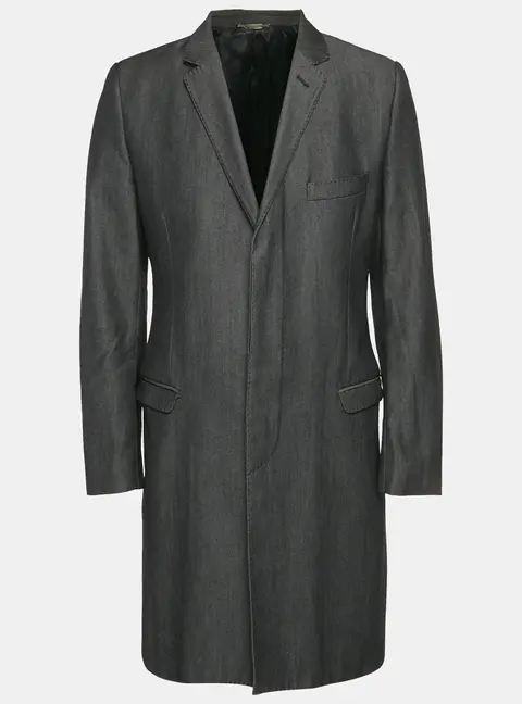 Dolce & Gabbana Black Denim Long Coat L