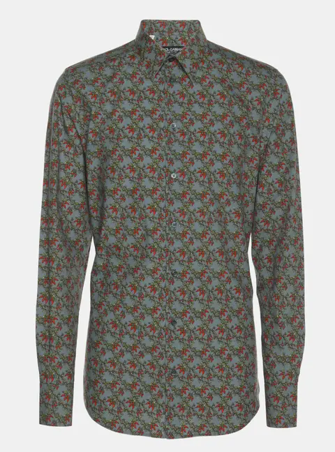 Dolce & Gabbana Multicolor Floral Print Cotton Long Sleeve Shirt M