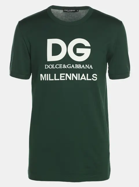 Dolce & Gabbana Green Jersey Millennials T-Shirts S