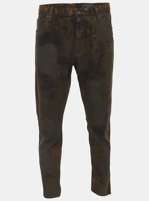 Dolce & Gabbana Brown Denim Distressed Jeans XL/Waist 34"