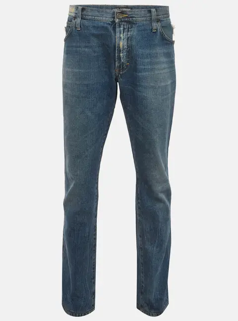Dolce & Gabbana Blue Distressed Jeans XXL/Waist 38"