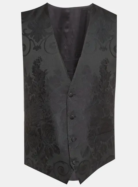 Dolce & Gabbana Black Jacquard Vest XXL