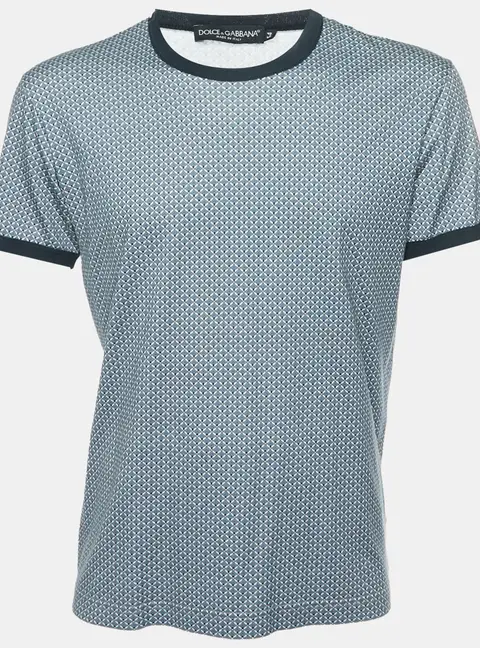 Dolce & Gabbana Blue Printed Jersey T-Shirt XXL