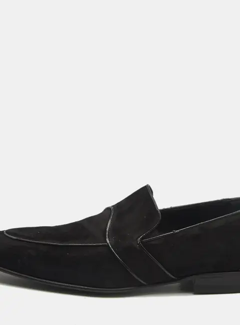 Dolce & Gabbana Black Suede Slip On Loafers Size 43