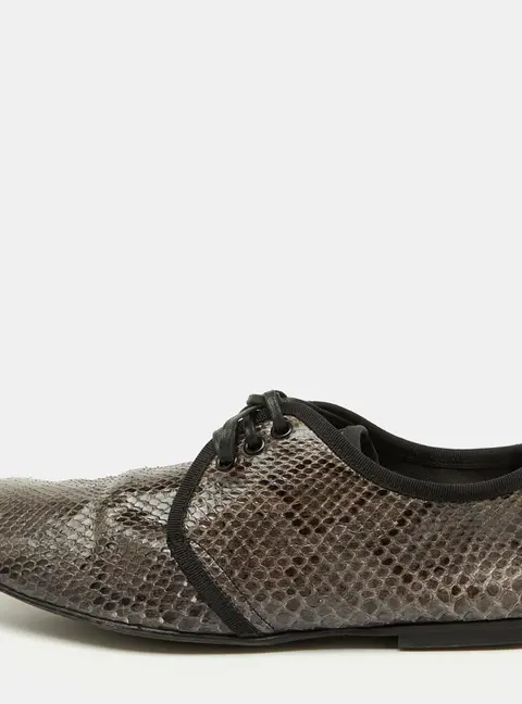 Dolce & Gabbana Grey/Black Python Lace Up Derby Size 40