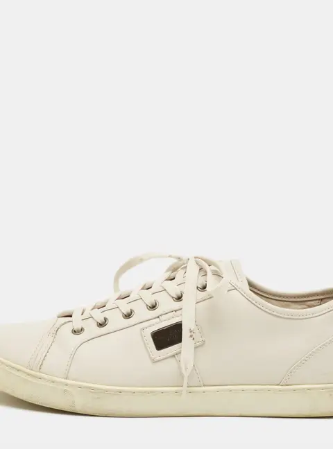 Dolce & Gabbana Size 45 White Leather Low Top Sneakers