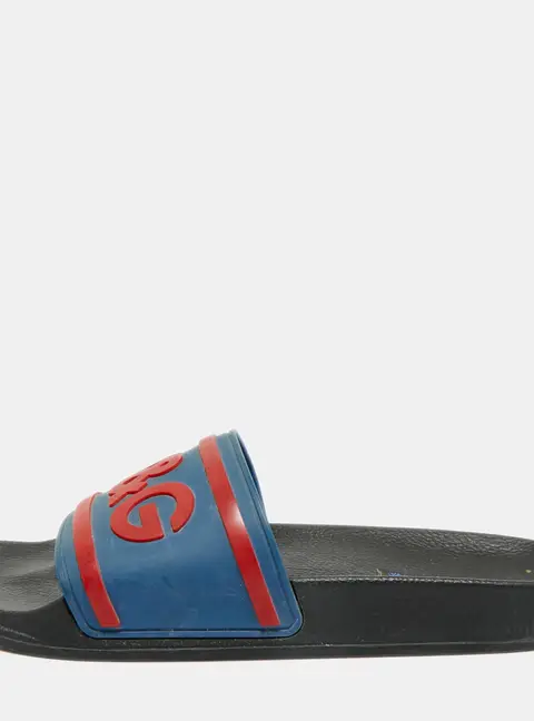 Dolce & Gabbana Size 42 Blue/Red  Rubber Pool Slides