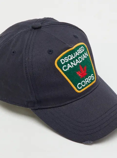 Dsquared2 Black Canadian Corps Canvas Baseball Cap