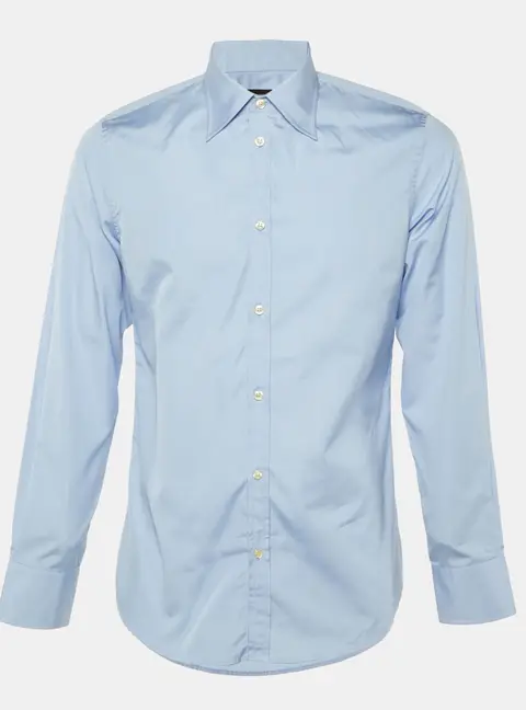 Dsquared2 Blue Cotton Long Sleeve Shirt L