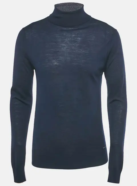 Dsquared2 Navy Blue Wool Knit Turtle Neck Sweater M