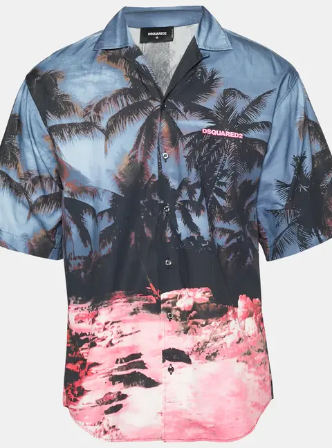 Dsquared2 D2 Multicolour Cotton Sunrise Bowling Shirt S