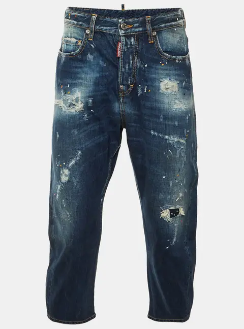 Dsquared2 Navy Blue Distressed Denim Kawaii Jeans S