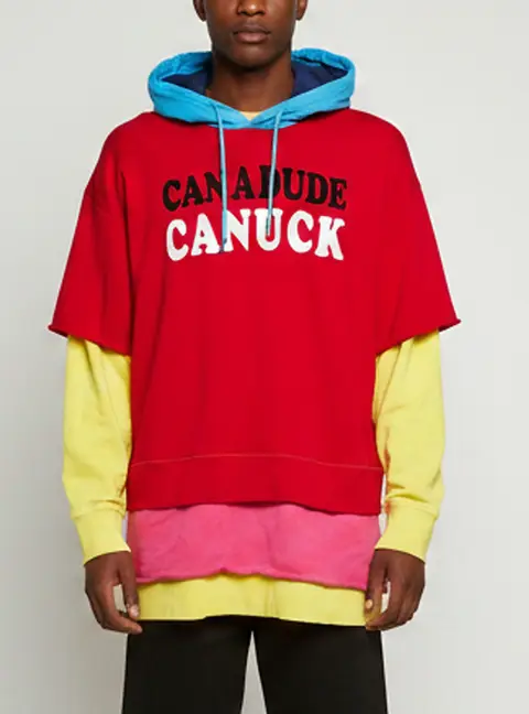 Dsquared2 Multicolour Stripe Printed Cotton Knit Slouch Fit Hoodie M