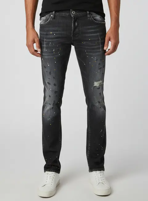 DSQUARED2 Black Denim Embellished Slim Jeans L / Waist 37''