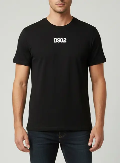 Dsquared2 Black Textured Jersey Short Sleeve T-Shirt XXL