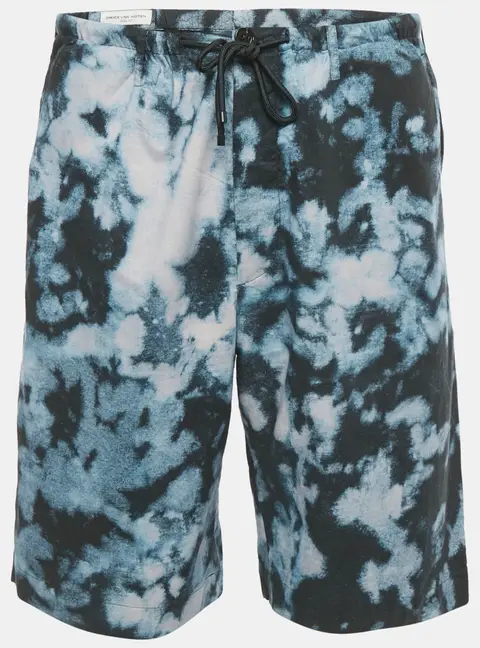 Dries van Noten Blue Abstract Print Cotton Shorts XS