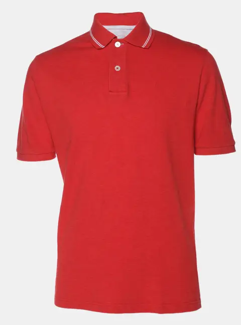 Eleventy Red Knit Button Polo T-Shirt L