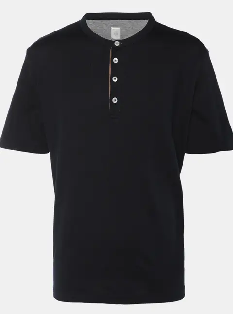 Eleventy Navy Blue Jersey Henley T-Shirt XL