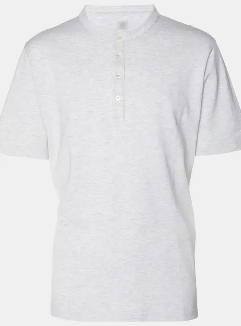 Elevety Grey Jersey Henley T-Shirt XL