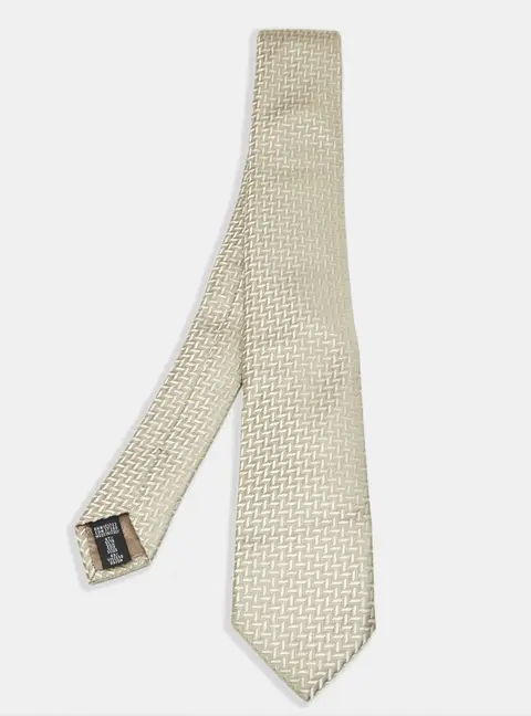 Emporio Armani Grey Jacquard Silk Tie
