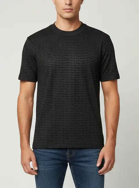 Emporio Armani Black Monogram Short Sleeve T-Shirt L